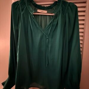 LOFT Teal Long Sleeve Blouse